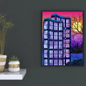 Black & Blue House - Wall Art