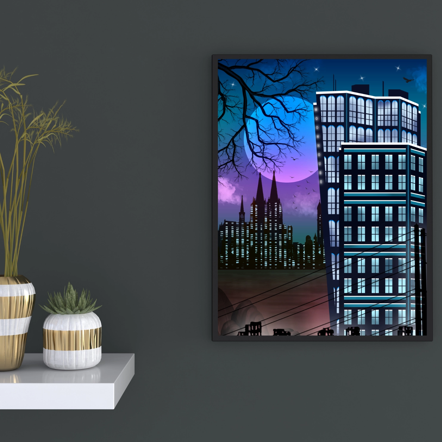 Digitale Stadtkunst | Moonhouse Skyline Download