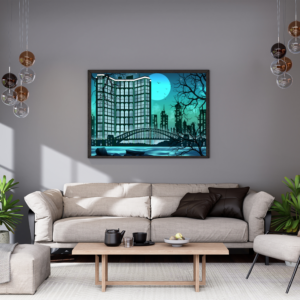 Futuristische Skyline Wandbild - Lumaryxion