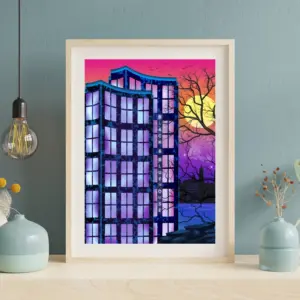 Neon Urban Fantasy Wall Art Print